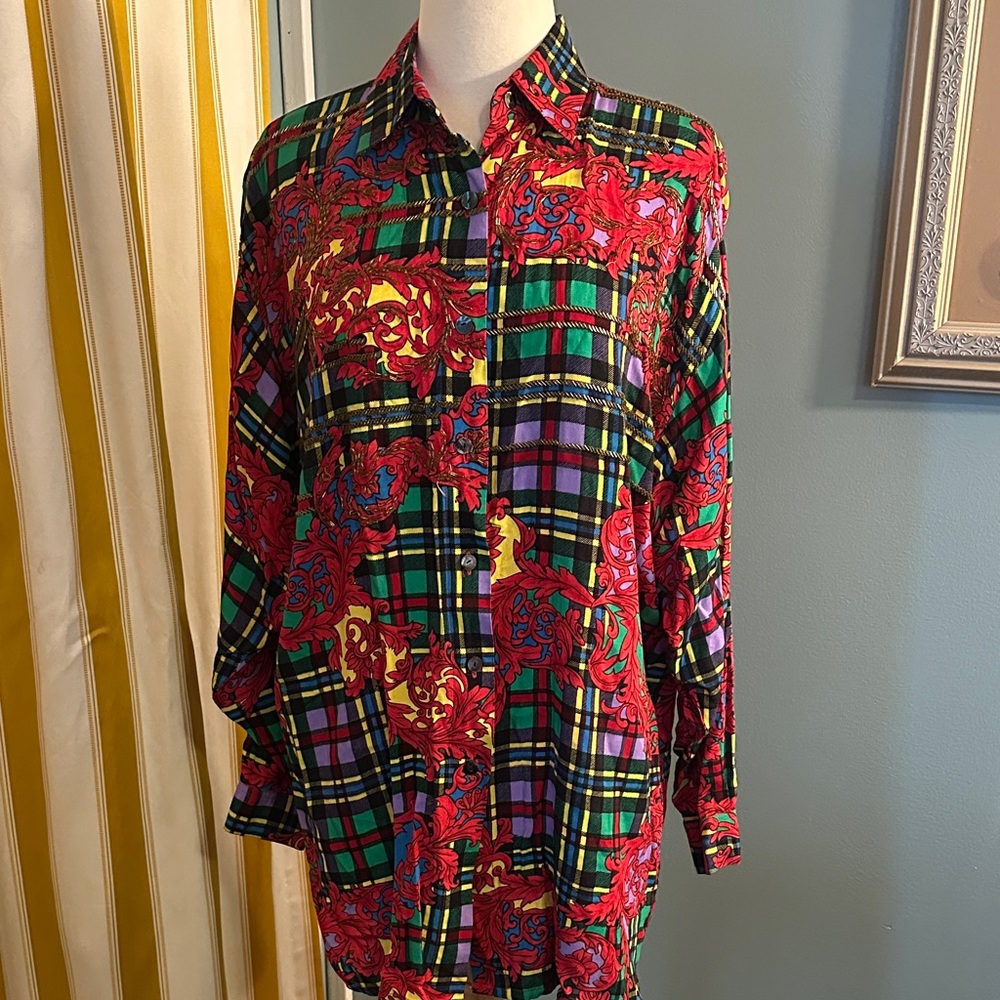 Colorful Plaid Button Down Shirt